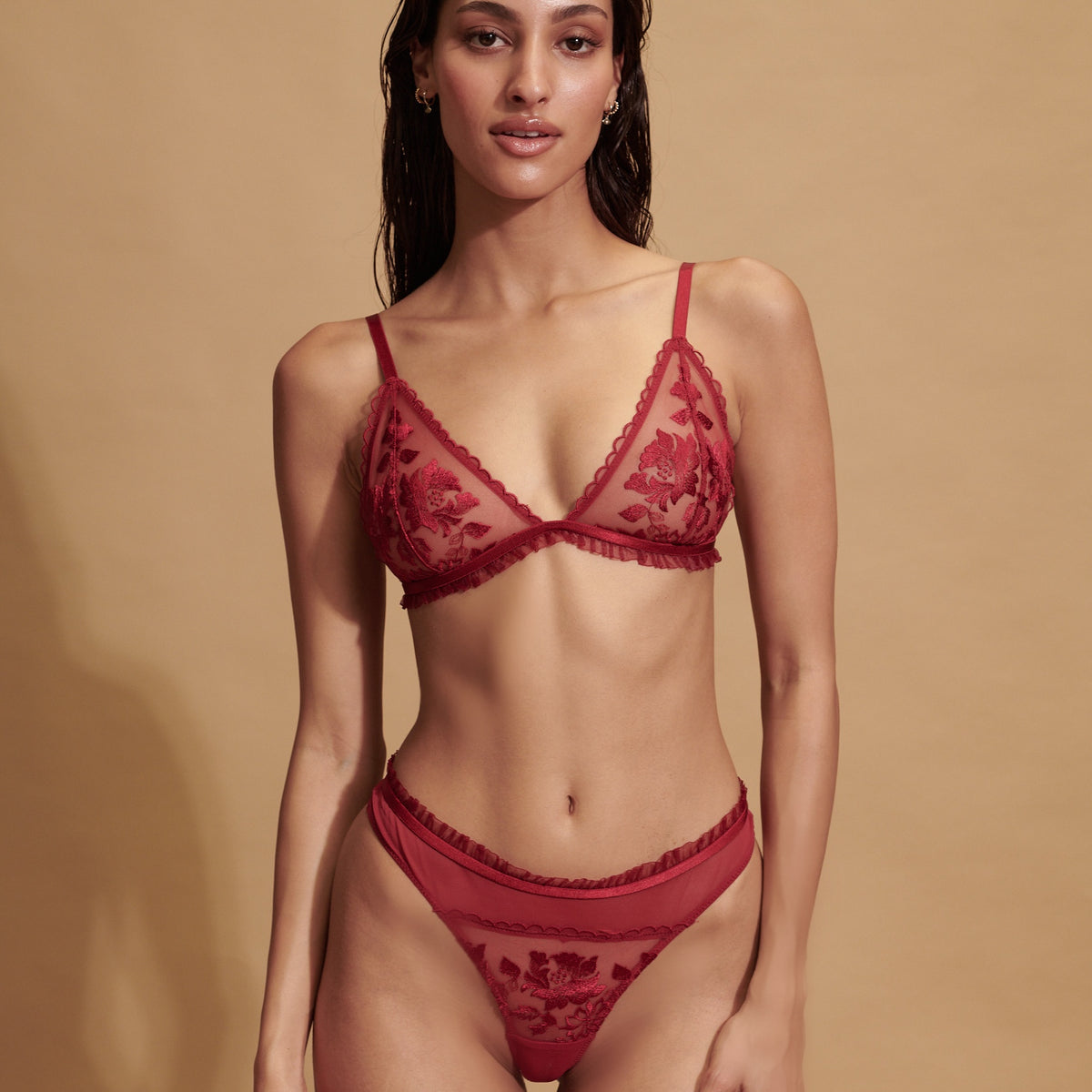 Kat The Label Annabelle Embroidered Lace Bralette