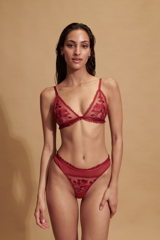 Carrie Amber - Sheer Lace Matching Lingerie Set