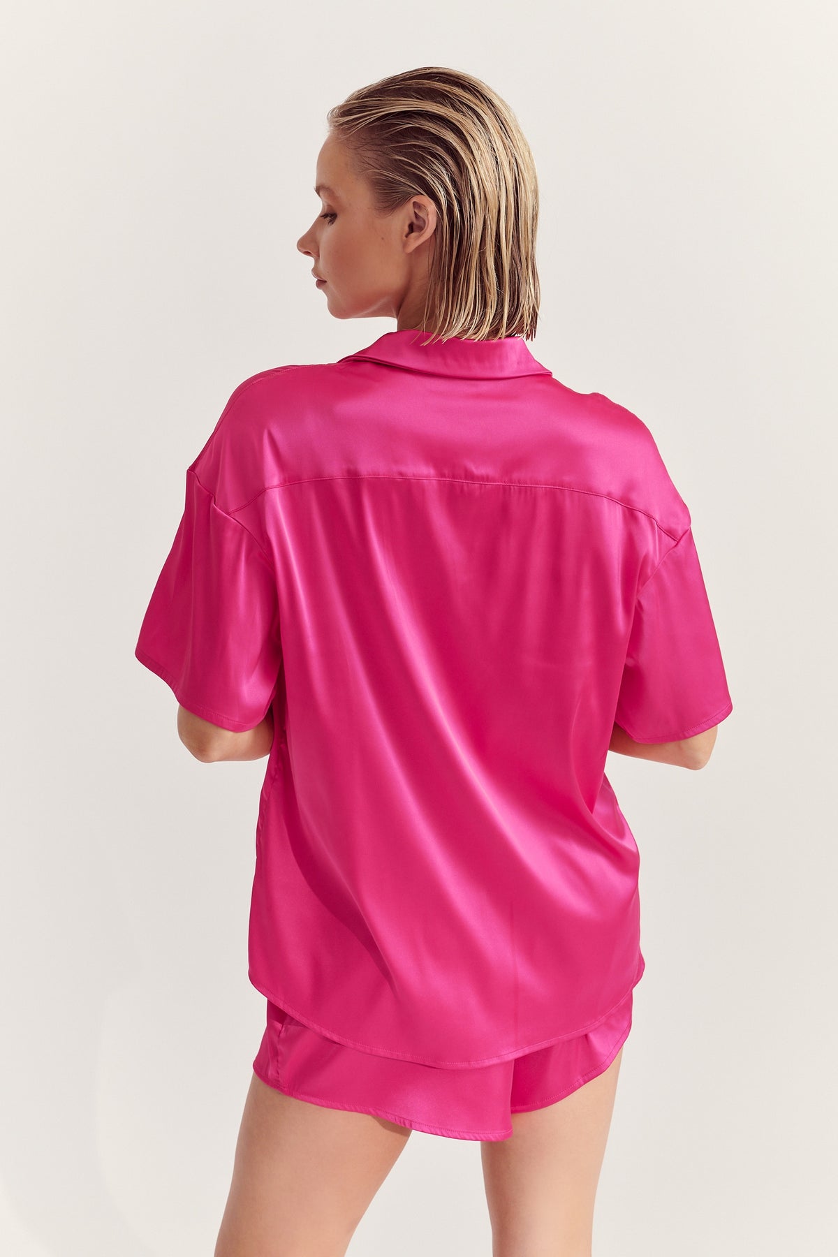 Celine Short Sleeve Shirt Hot Pink