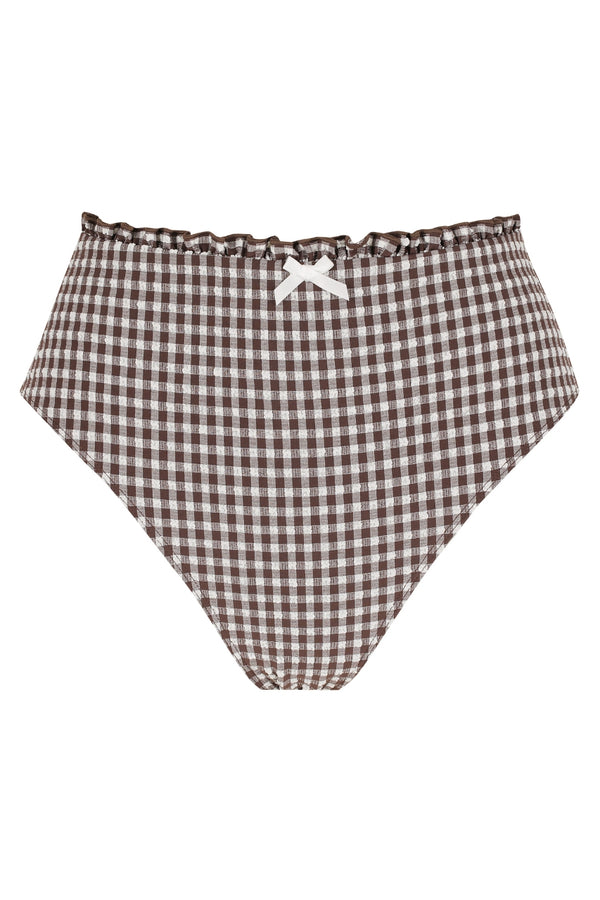 Ari Swim High Waist Espresso Gingham