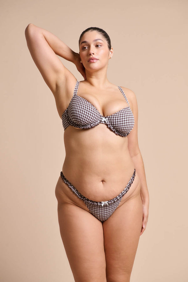 Ari Swim Brief Espresso Gingham