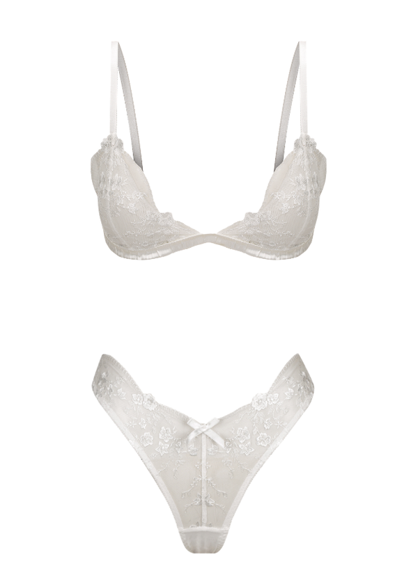 Sofia Bralette Brief Set White