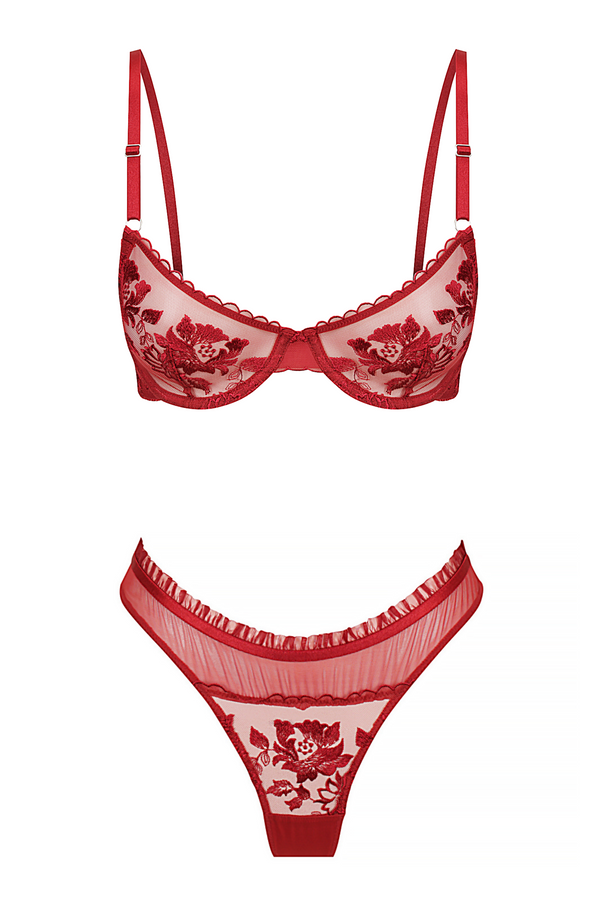 Annabelle Thong Set Red