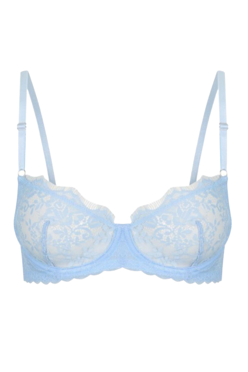 Buy Makclan Love For Lace Underwired Plunge Bra - Blue Online