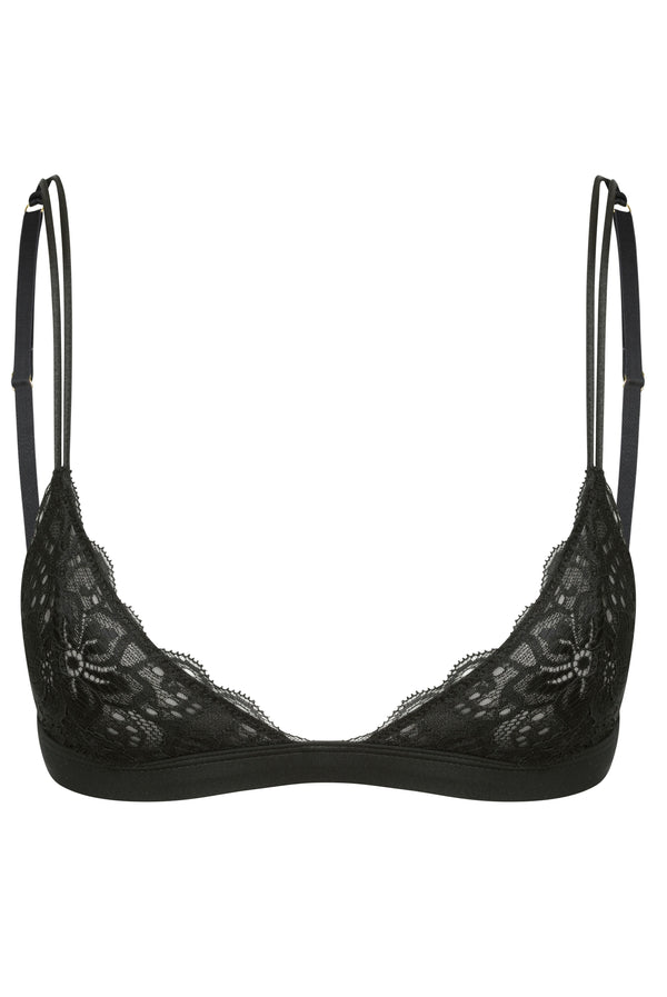KITTY organic bralette with lace in black