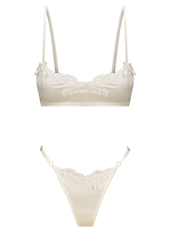 Jean Bralette Thong Set Antique