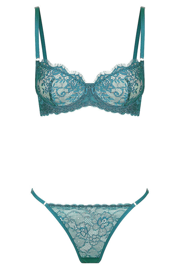 Maverick Set Emerald Underwire - Kat the Label Lingerie Australia