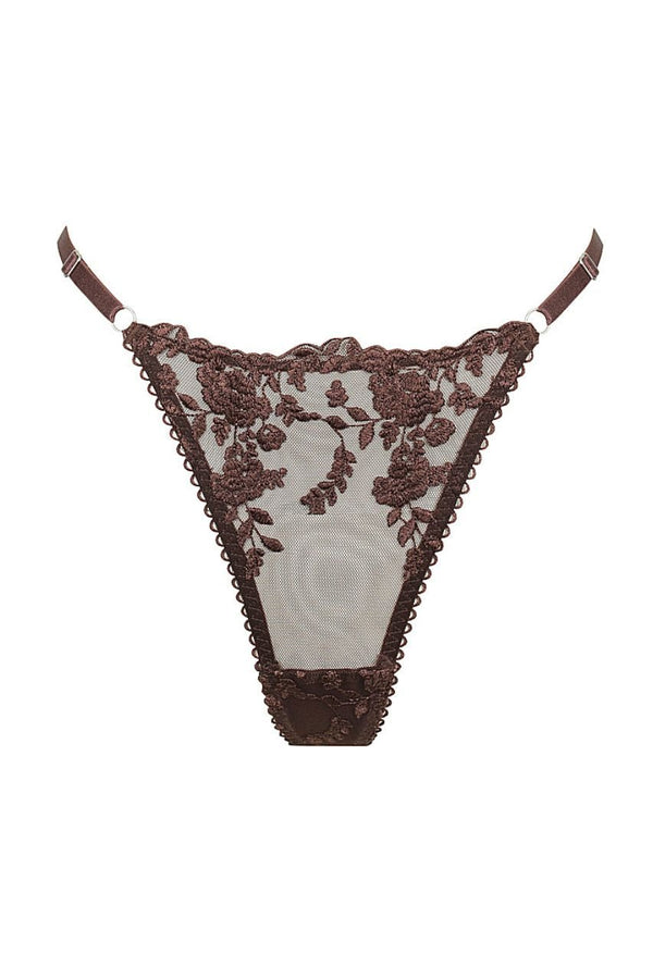 Nicolette Thong Espresso Underwear - Kat the Label Lingerie Australia