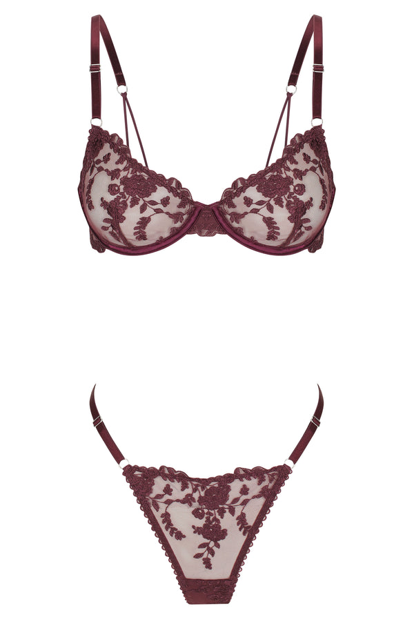 Nicolette Thong Set Raisin