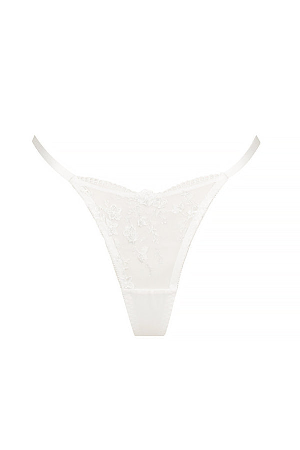 Sofia Thong White Underwear - Kat the Label Lingerie Australia
