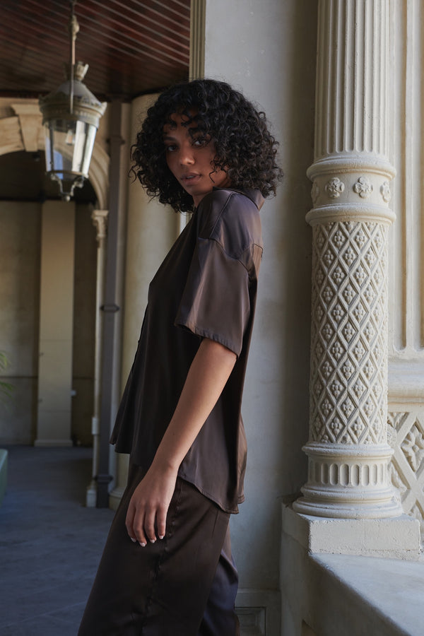Celine Short Sleeve Shirt Espresso