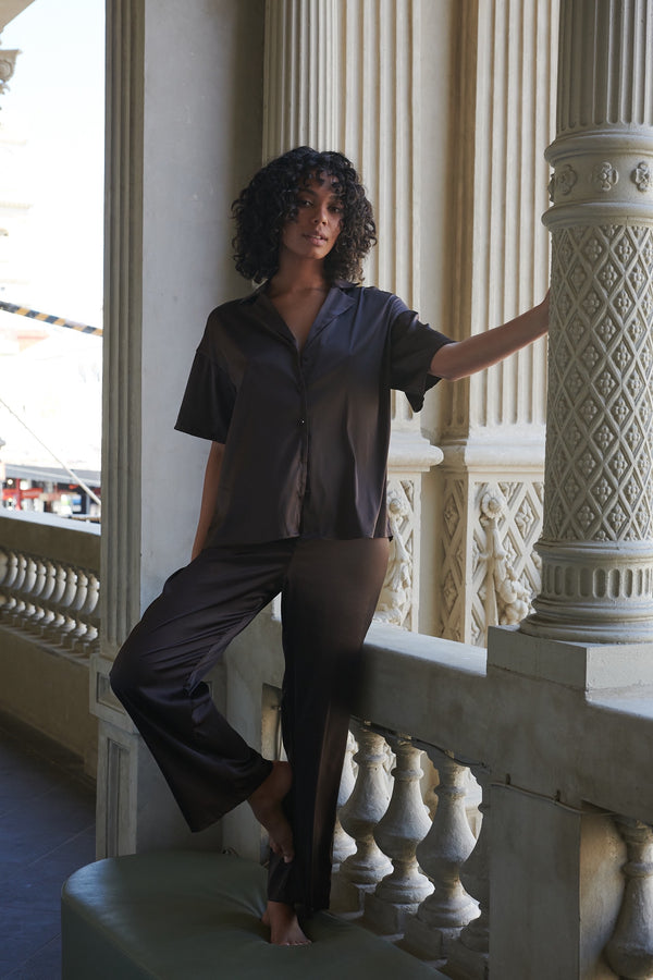 Celine Short Sleeve Pant Set Espresso